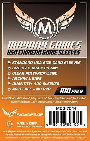 57.5 x 89 card sleeves 110 Standard USA Chimera (57.5mm x 89mm) Minute Dungeon Mayday Sleeves 57,5 x 89mm