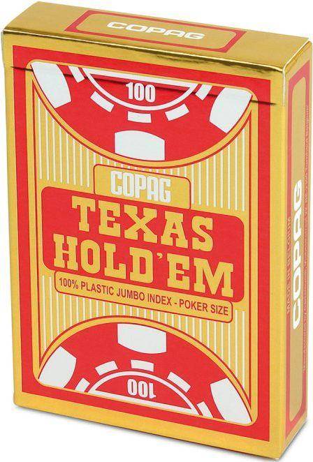Copag Texas Hold'Em Plastik Poker rot/gold