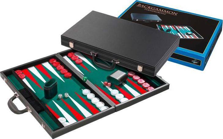 Backgammon grün, Turnier, Kunstleder