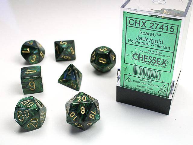 Würfelset Scarab™ Jade/gold (7)
