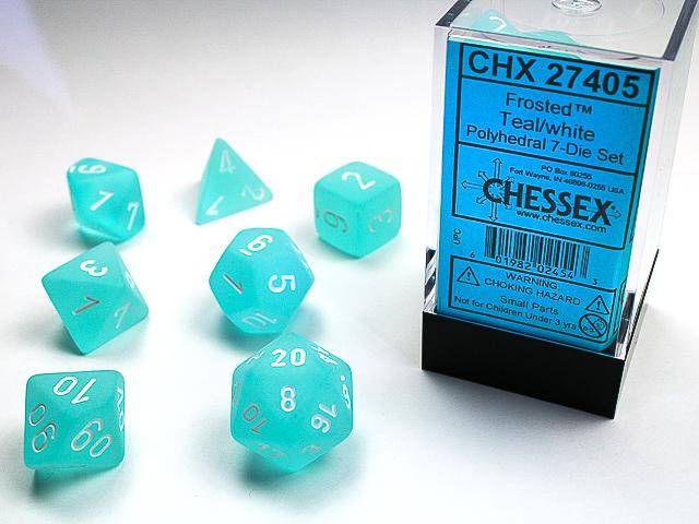 Würfelset Frosted™ Teal/white (7)