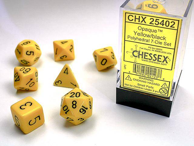 Würfelset Opaque™ Yellow/black (7)
