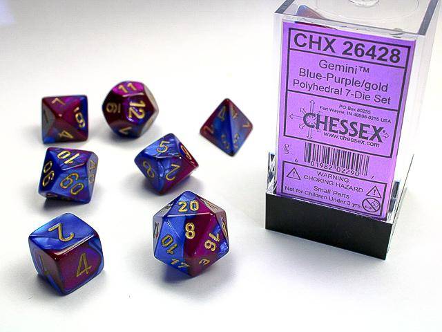 Würfelset Gemini™ Blue-Purple/gold (7)