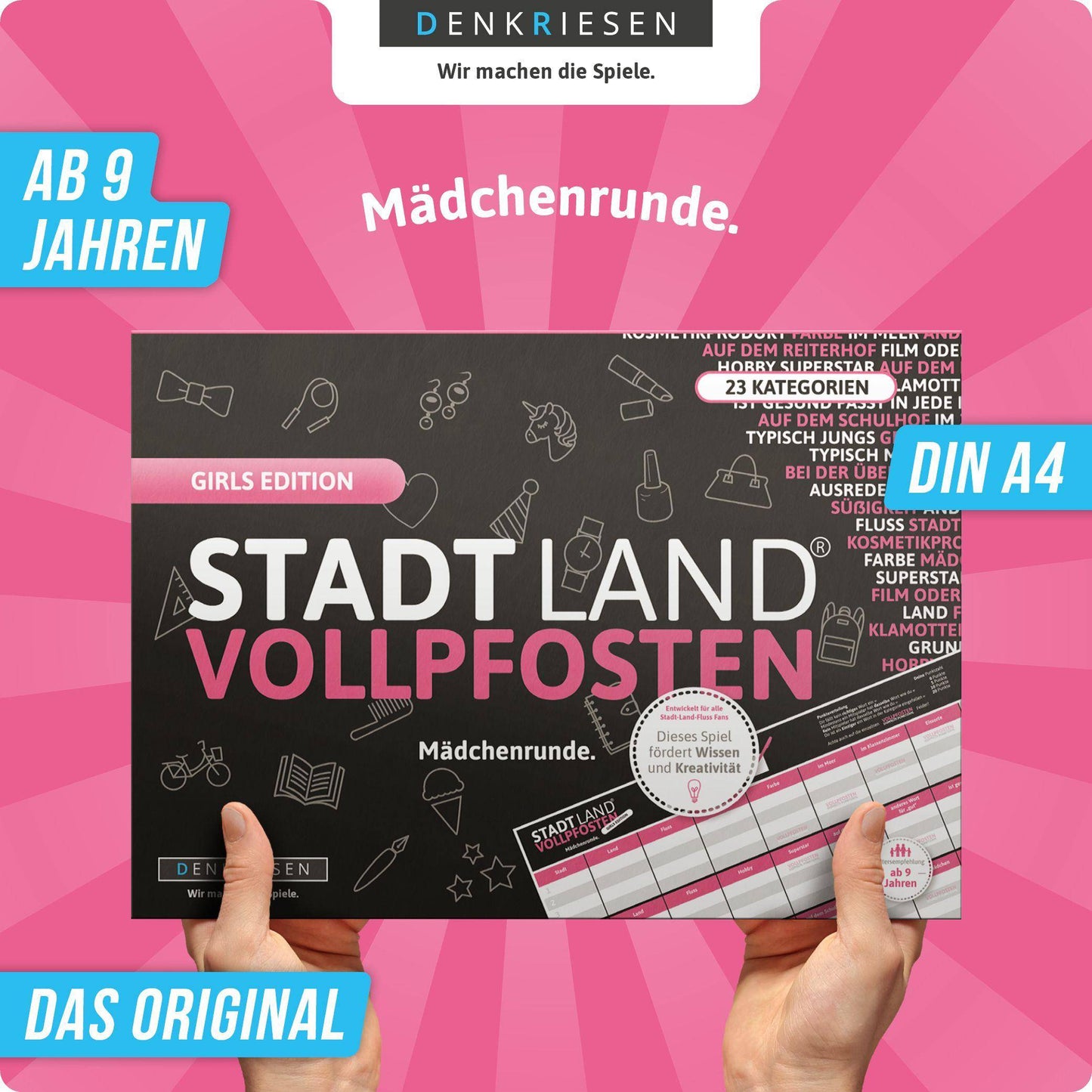 Stadt Land Vollpfosten - Girls Edition (DinA4-Format)