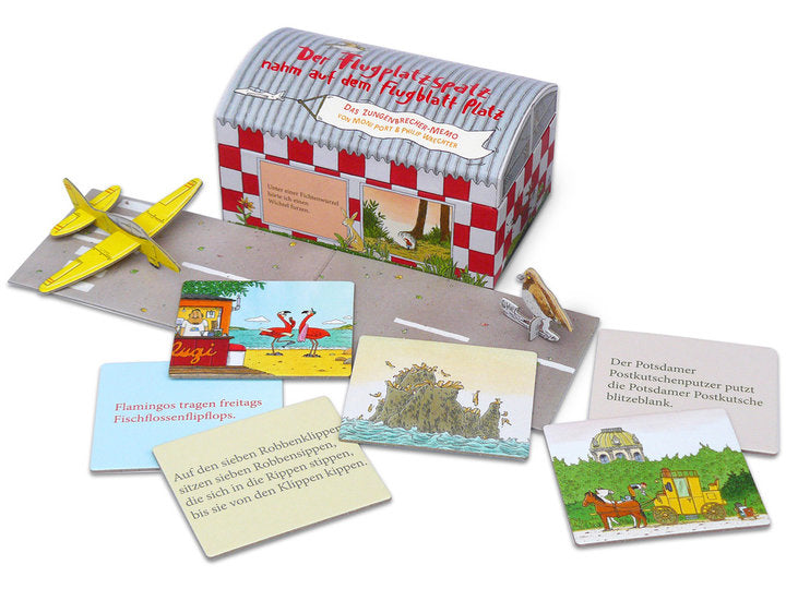 Der Flugplatzspatz nahm auf dem Flugblatt Platz - Das Zungenbrecher Memo