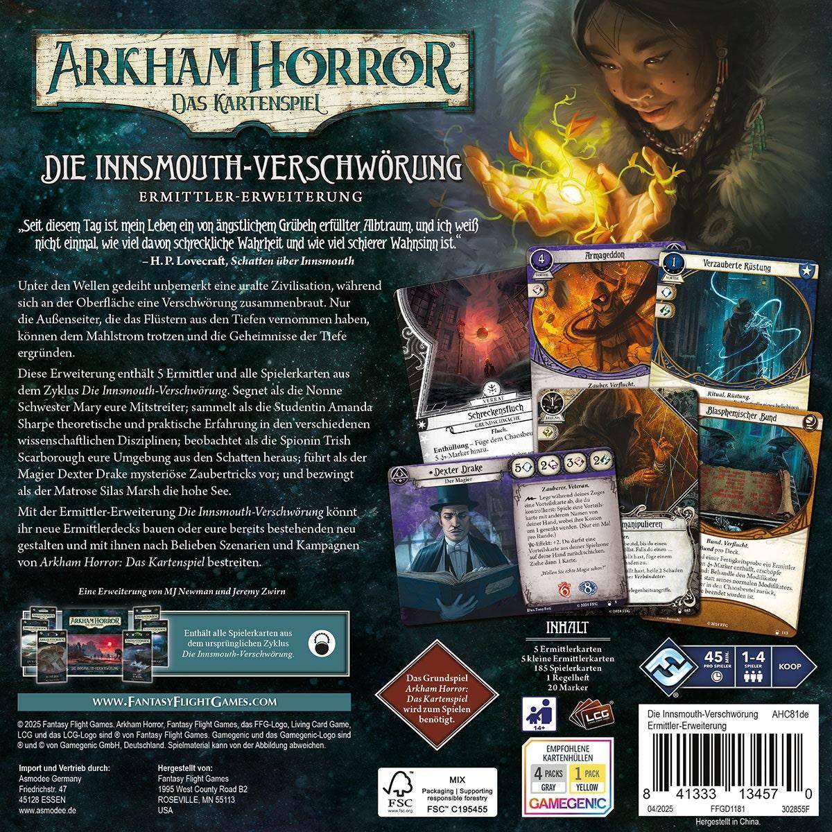 Die Innsmouth-Verschwörung (Ermittler-Erweiterung) - Arkham Horror: Das Kartenspiel, deutsch (Erw.)