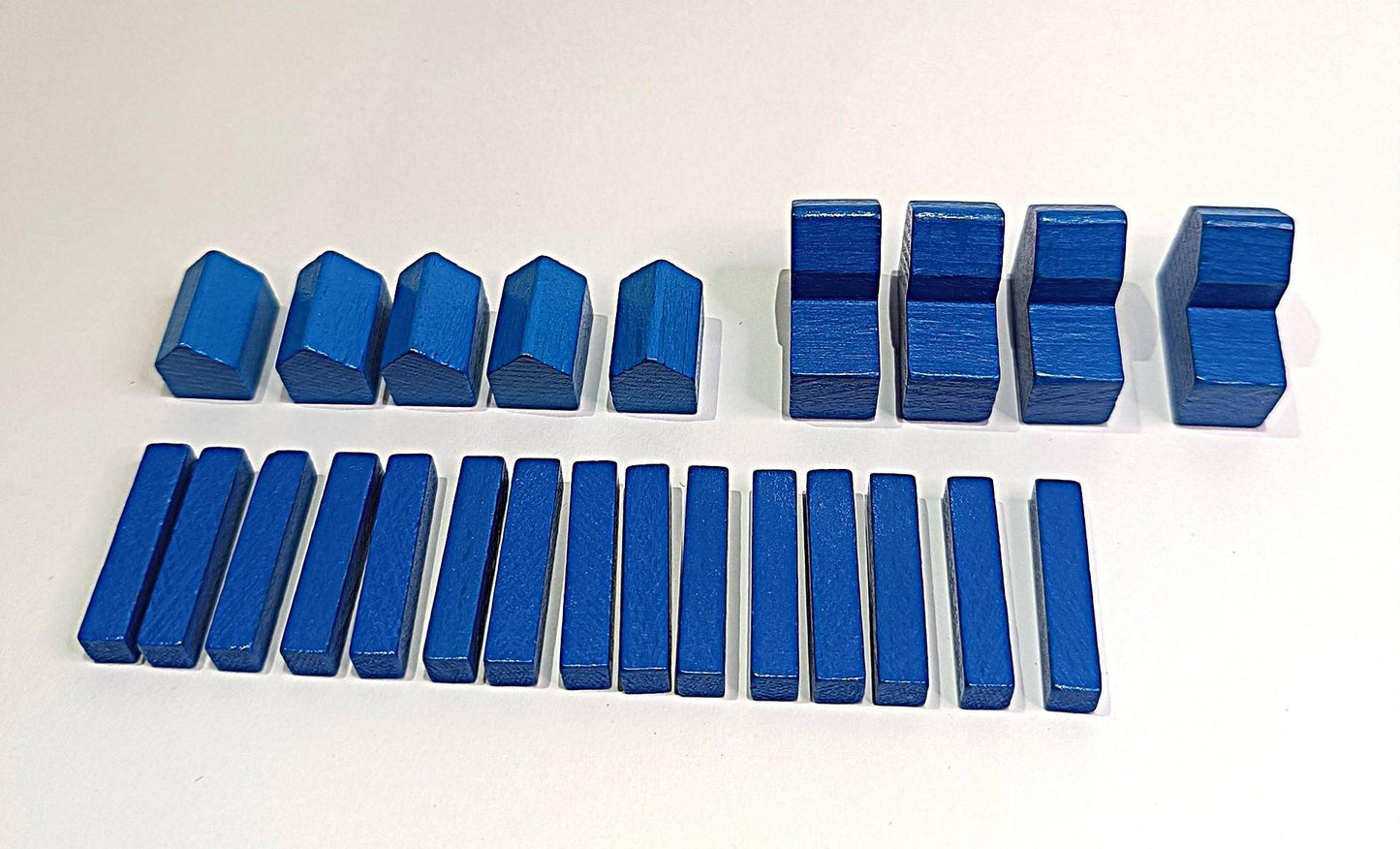 Holzspielsteine-Set: blau (kompatibel mit Catan)