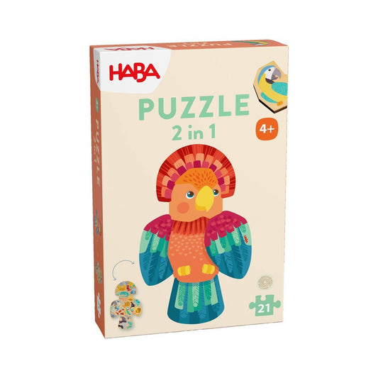 Puzzle 2 in 1 - Papagei (21 T.)