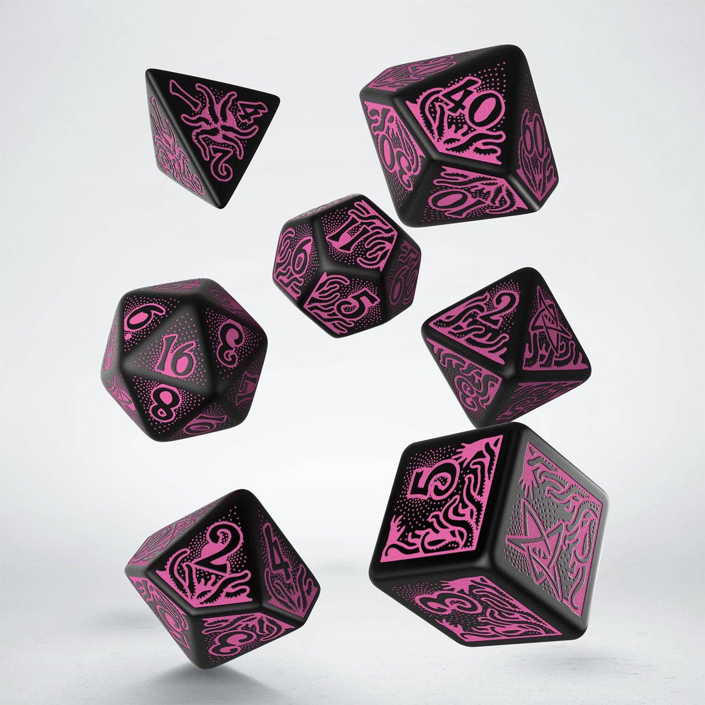 Call of Cthulhu 7th Edition Dice Set Schwarz & Magenta (7)