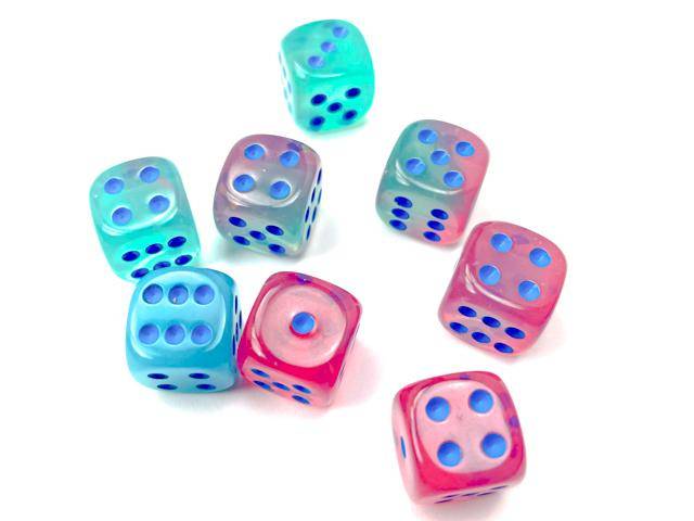 Würfelset: Gemini Gel Green-Pink/blue LUMINARY (36)