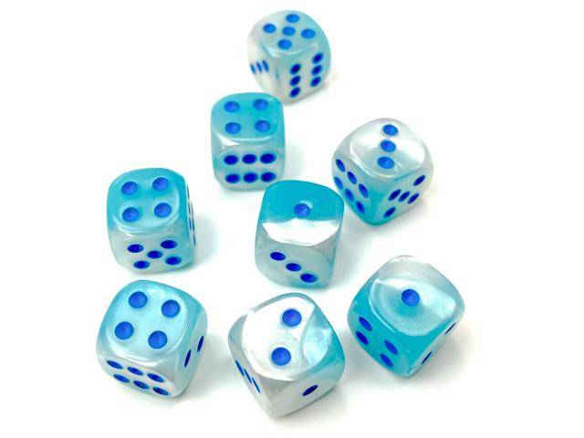 Würfelset: Gemini Pearl Turquoise-White/blue LUMINARY (36)