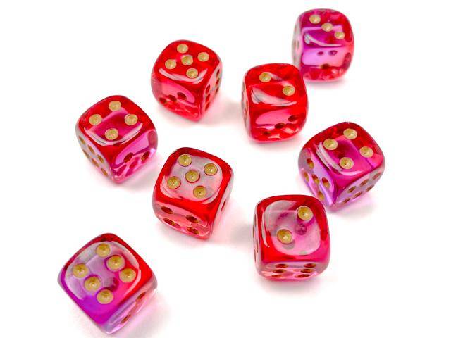 Würfelset: Gemini Translucent Red-Violet/gold (36)