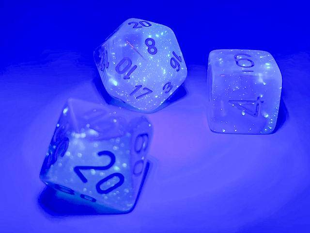 Würfelset: Gemini Pearl Turquoise-White/blue LUMINARY (7)