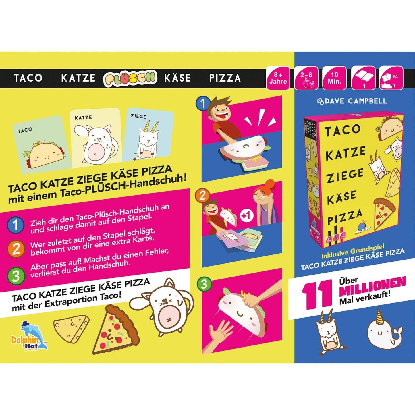 Taco Katze Plüsch Käse Pizza, deutsch