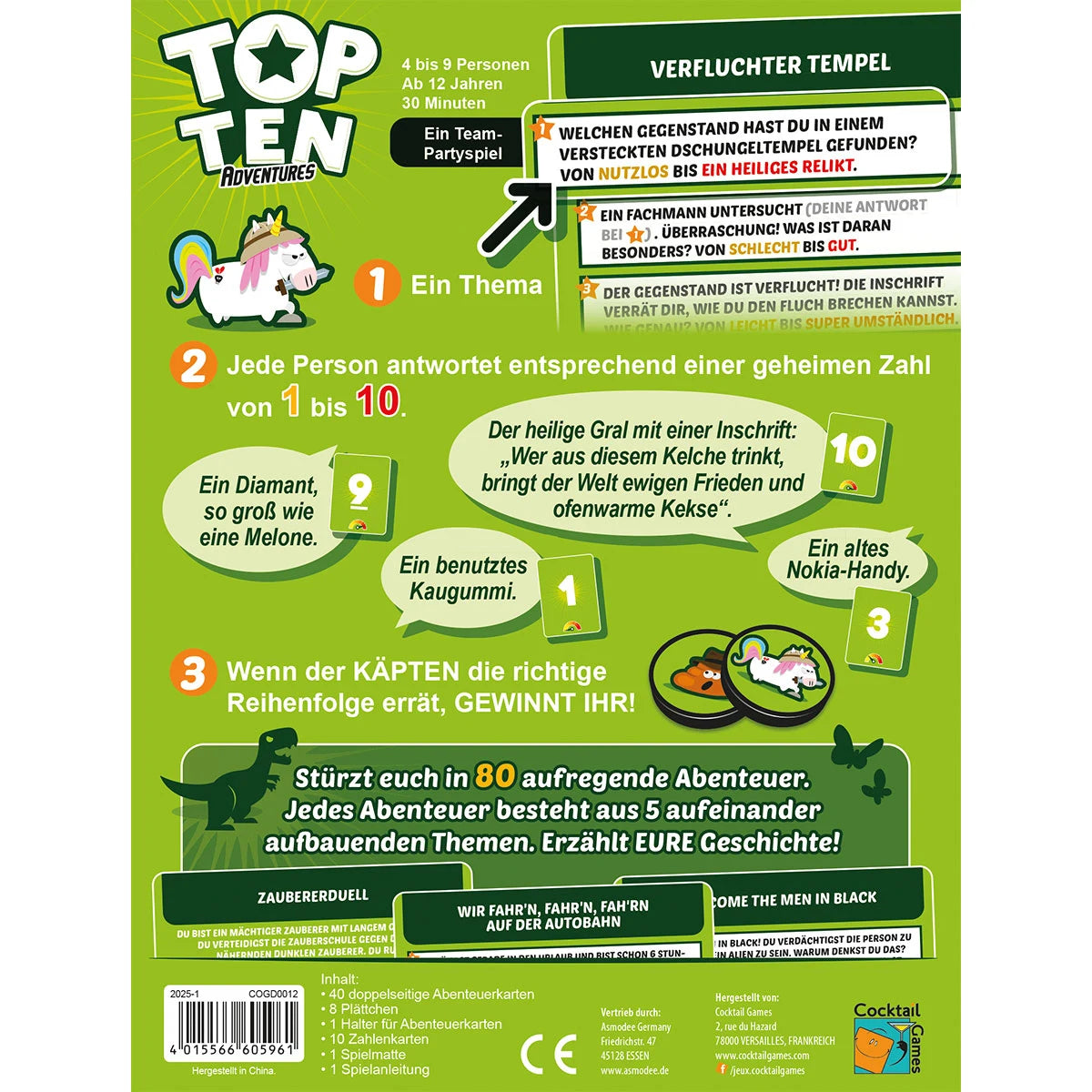 Top Ten Adventures, deutsch