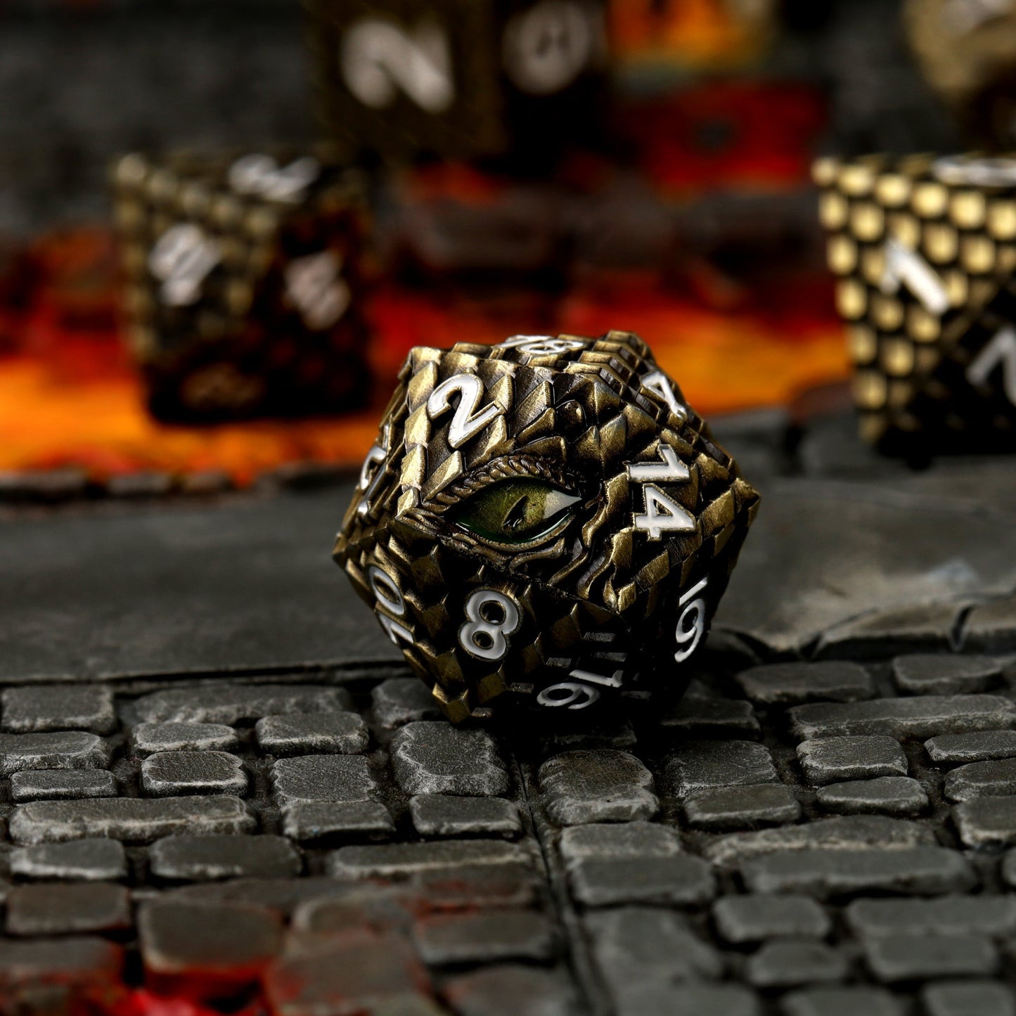 Drudaxizius Metal RPG Dice Set, sprachunabhängig