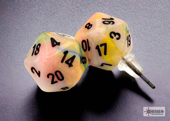 Ohrstecker MINI D20 Festive Circus (1 Paar), sprachunabhängig