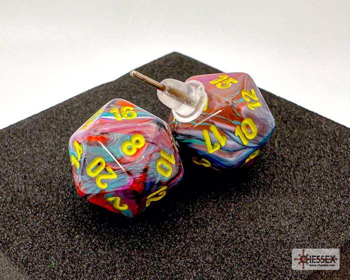 Ohrstecker MINI D20 Festive Mosaic (1 Paar), sprachunabhängig