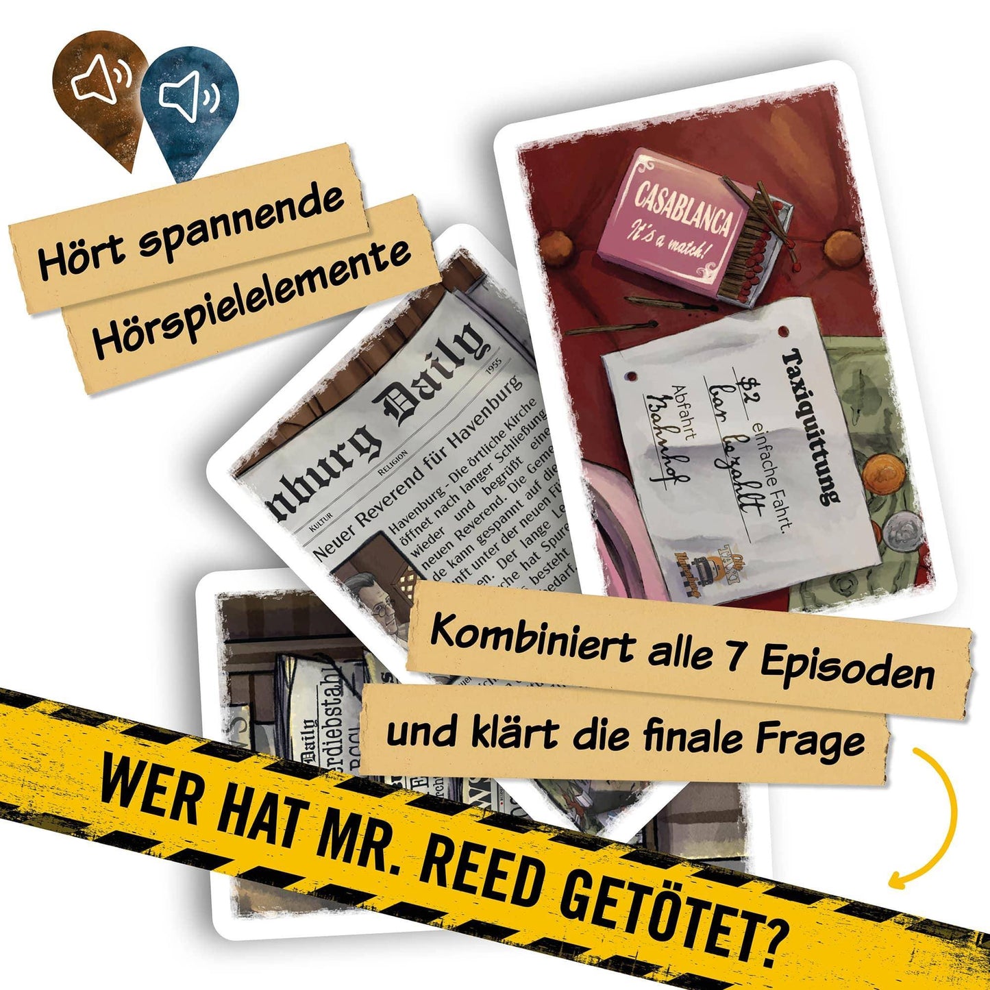 Wer hat Mr. Reed getötet? - Hidden Games Krimi-Brettspiel, deutsch
