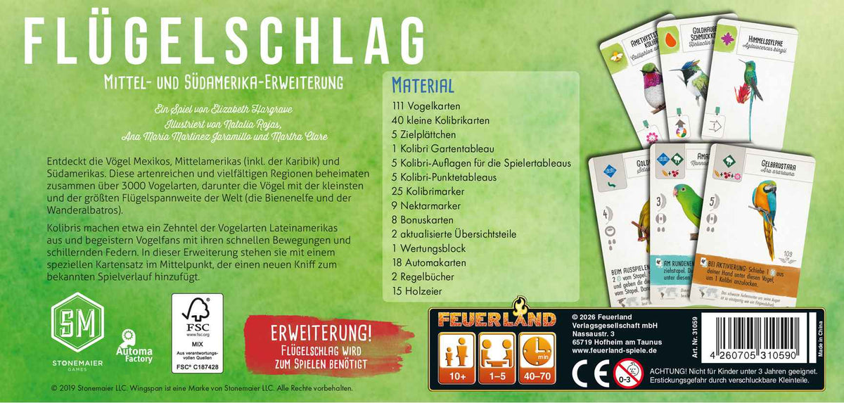 Mittel- und Südamerika - Flügelschlag, deutsch