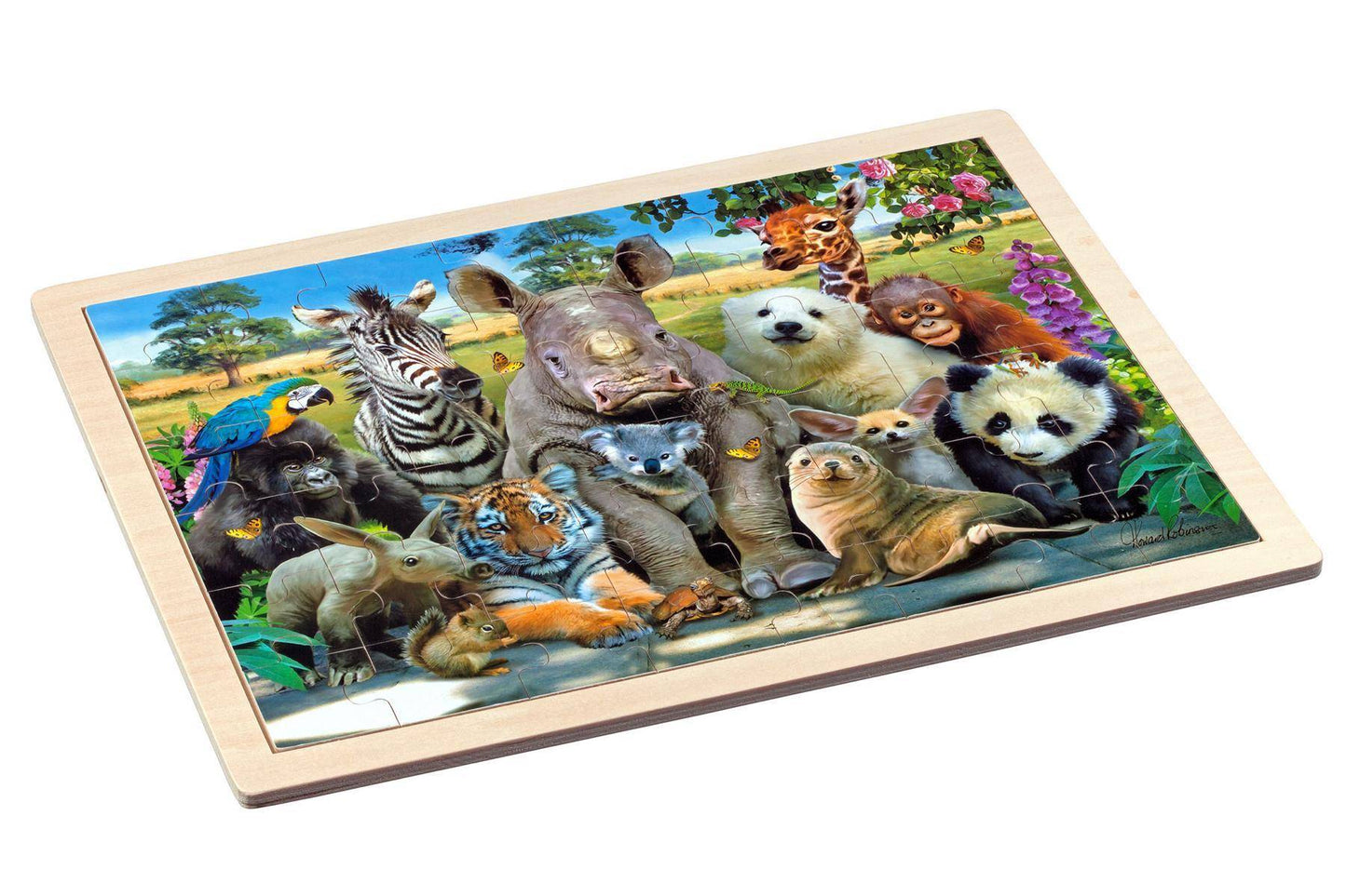 Rahmenpuzzle: Exotic Wildlife, Holz, 48 Teile