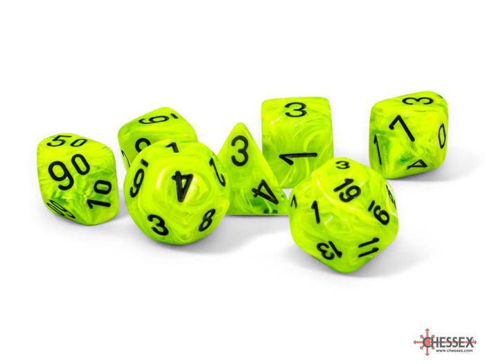 MEGA Vortex Bright Green/black (7) - Würfelset, sprachunabhängig