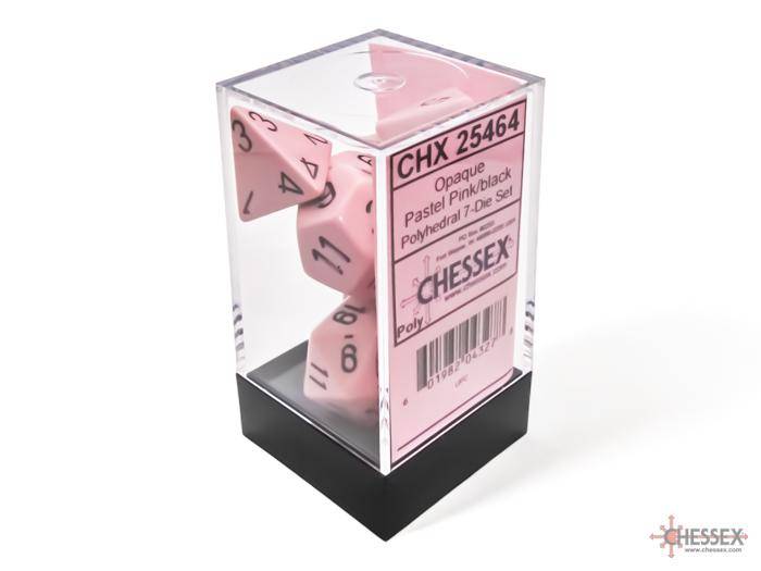 Würfelset Opaque Pastel Pink/black (7)