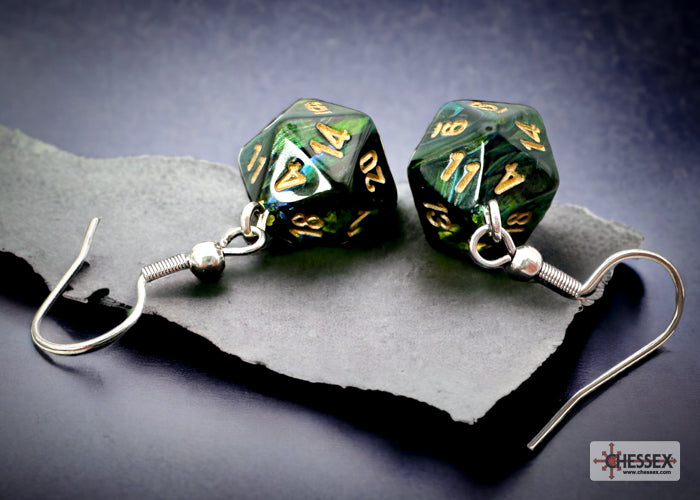 Ohrhänger MINI D20 Scarab Jade (1 Paar)