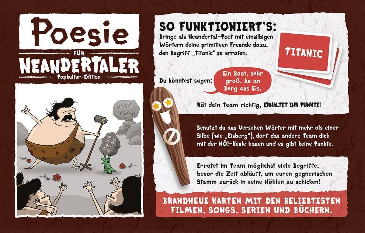 Popkultur-Edition - Poesie für Neandertaler, deutsch
