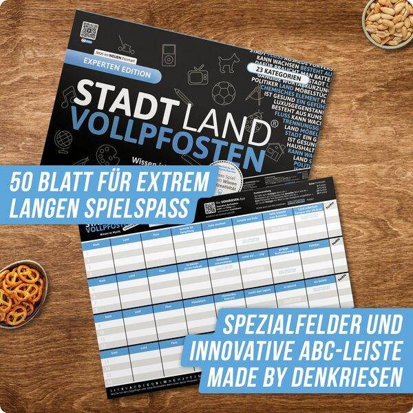 Stadt Land Vollpfosten - Experten Edition (DinA4-Format)