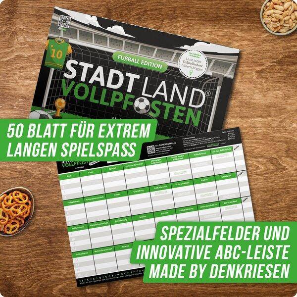 Stadt Land Vollpfosten - Fußball Edition (DinA4-Format)