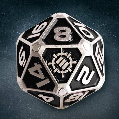 7pc Metal RPG Dice Set Black - ENHANCE Tabletop Collectors Edition