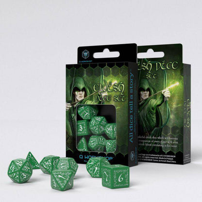 Elvish Dice Green/White (7)