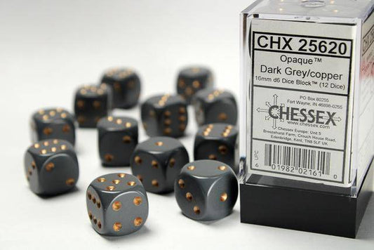 Würfelset Opaque™ Dark Grey/copper (12)
