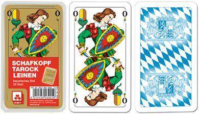 Tarock Schafkopf Premium Leinen, Bayrisches Blatt
