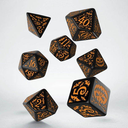 Halloween Pumpkin & Black & Orange Dice Set (7)