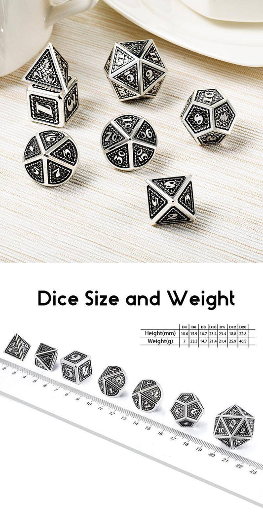 Metal & Enamel Dice Set (7) Cowboy