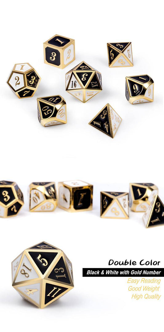 Metal & Enamel Dice Set (7) Chess