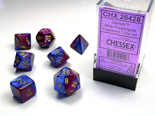 Würfelset Gemini™ Blue-Purple/gold (7)