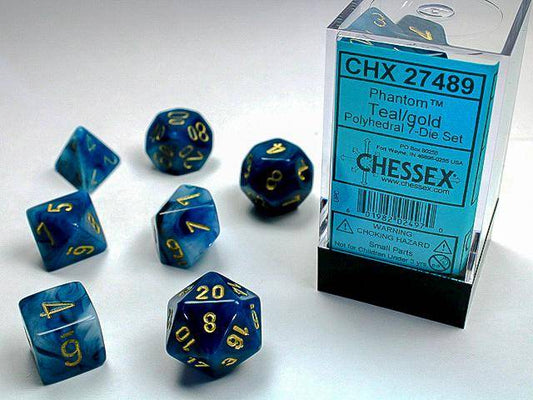 Würfelset Phantom™ Teal/gold (7)
