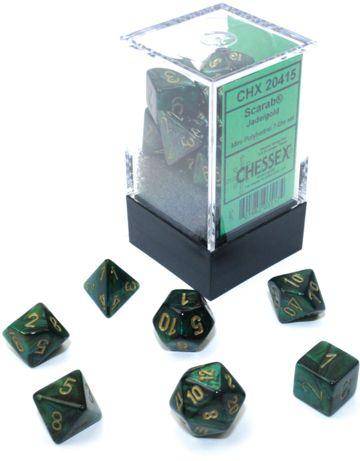 Würfelset Mini Scarab® Jade/gold (7)