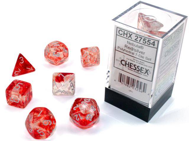 Würfelset Nebula Red/silver LUMINARY™ (7)