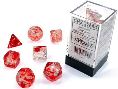 Würfelset Nebula Red/silver LUMINARY™ (7)