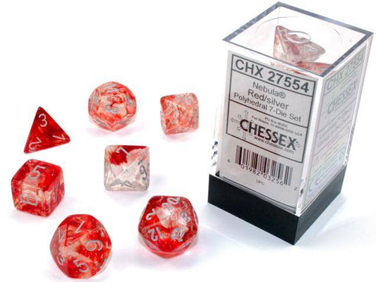 Würfelset Nebula Red/silver LUMINARY™ (7)