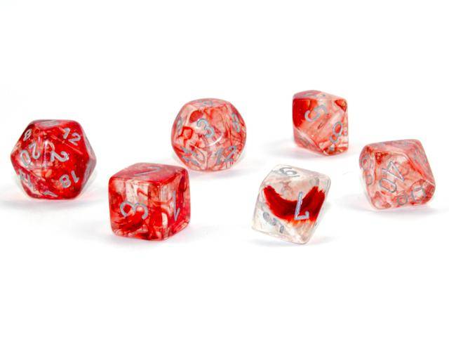Würfelset Nebula Red/silver LUMINARY™ (7)