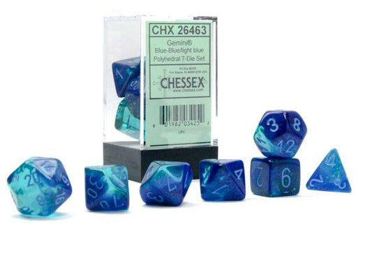 Würfelset Gemini Blue-Blue/light blue LUMINARY™ (7)