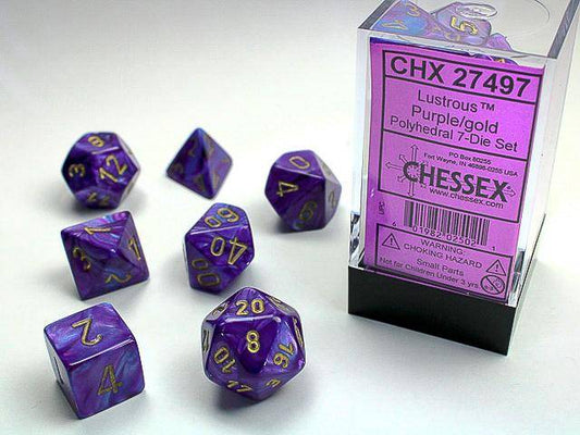 Würfelset Lustrous Purple/gold (7)