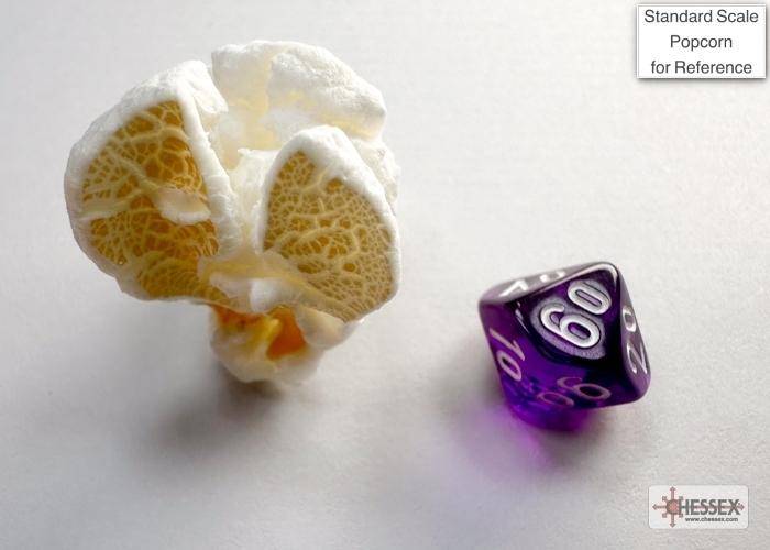 Würfelset Mini Translucent Purple/white (7)