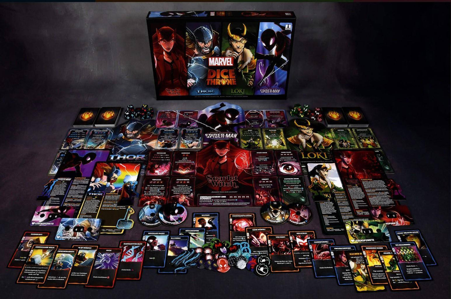 Marvel Dice Throne: Box 1 (Scarlett Witch, Thor, Loki, Spider-Man)