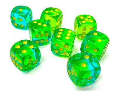 Würfelset: Gemini Translucent Green-Teal/yellow (36)